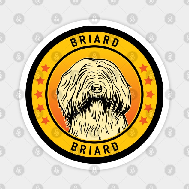 Briard Dog Portrait Magnet by millersye